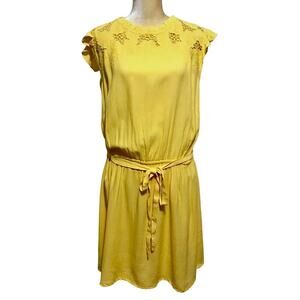 Loft Plus Size NWT Yellow Floral Ruffle Dress Women 22 *Pls See Description*